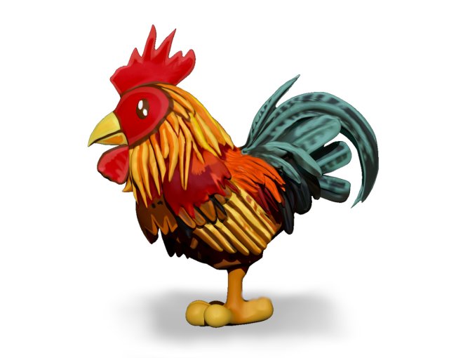 rooster zbrush sculpt and polypaint 3D 模型 .c4d .max .obj .3ds .fbx .stl .blend 