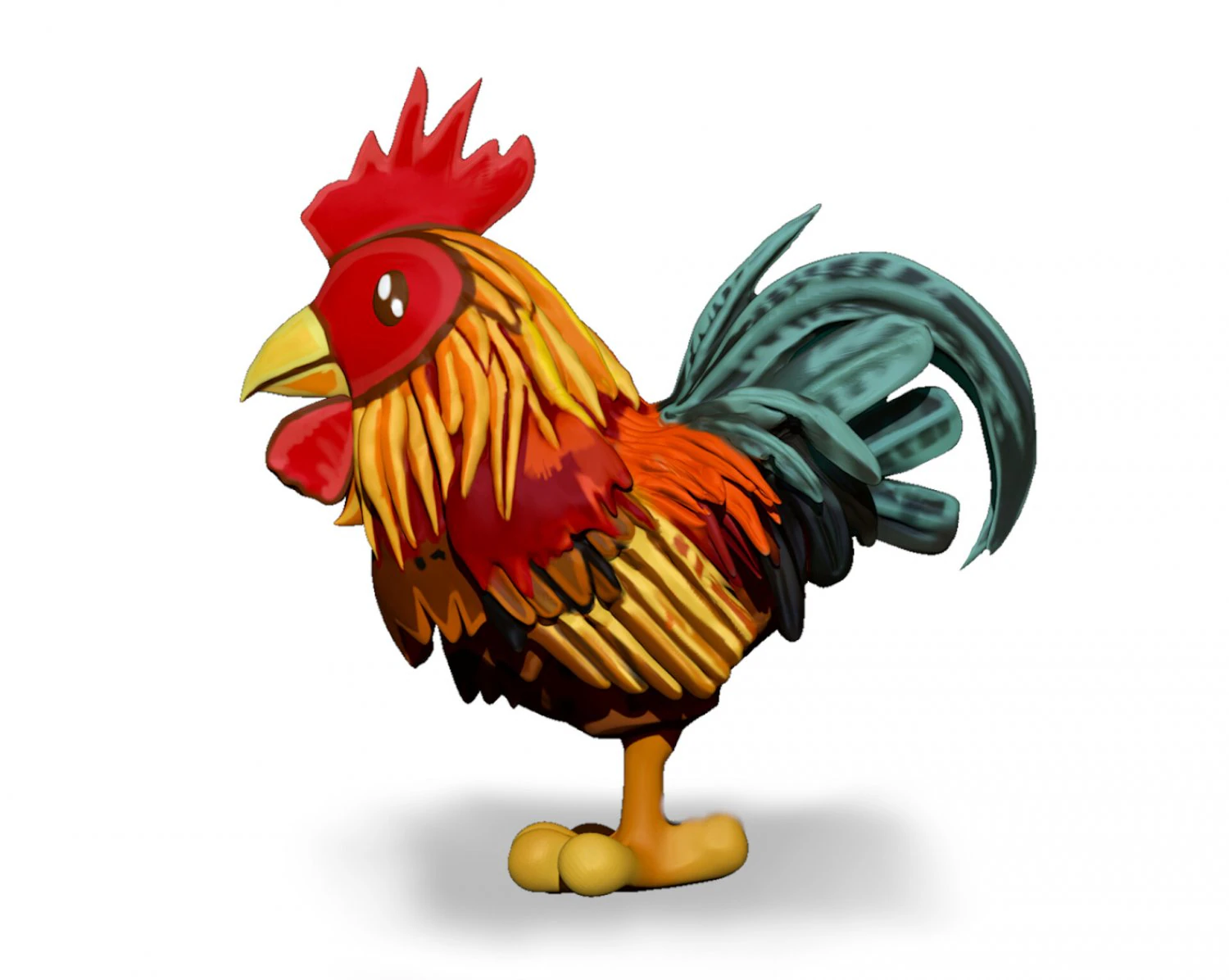 rooster zbrush sculpt and polypaint 3D Model .c4d .max .obj .3ds .fbx .stl .blend 