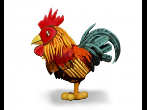 rooster zbrush sculpt and polypaint 3D Модель