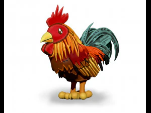 rooster zbrush sculpt and polypaint 3D Model