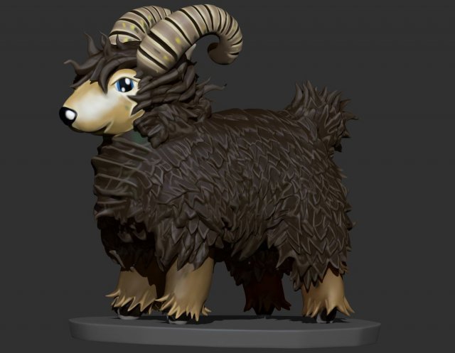 sheep zbrush sculpt and polypaint 3D Model .c4d .max .obj .3ds .fbx .stl .blend