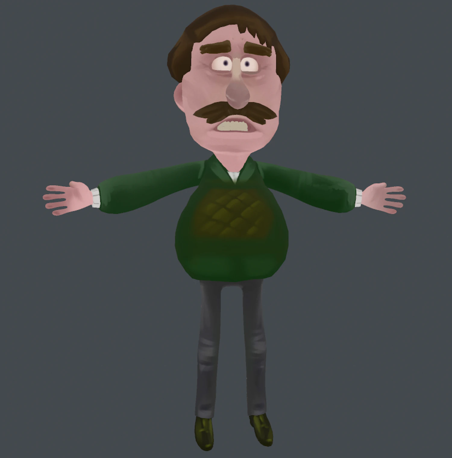 shy man hand-painted 3d character 3D Model .c4d .max .obj .3ds .fbx .stl .blend