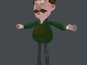 shy man hand-painted 3d character 3Dモデル
