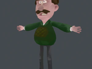 shy man hand-painted 3d character 3D Model
