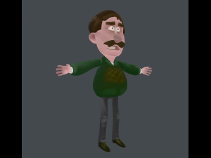 shy man hand-painted 3d character 3Dモデル