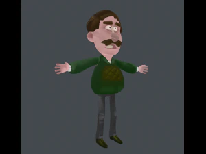 shy man hand-painted 3d character 3D Model