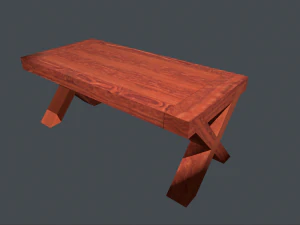 wooden table low poly and textures 3D Model