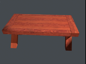wooden table low poly and textures Model 3D