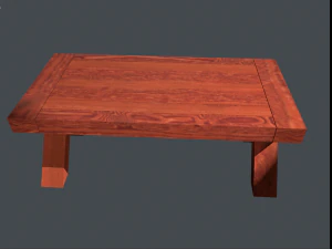 wooden table low poly and textures 3D Model