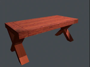 wooden table low poly and textures 3D Model
