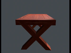 wooden table low poly and textures 3D Model