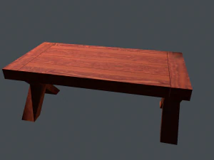 wooden table low poly and textures 3D Model