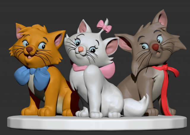 disney aristocats zbrush sculpt and model 3D Model .c4d .max .obj .3ds .fbx .stl .blend 