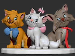 disney aristocats zbrush sculpt and model 3D Модель