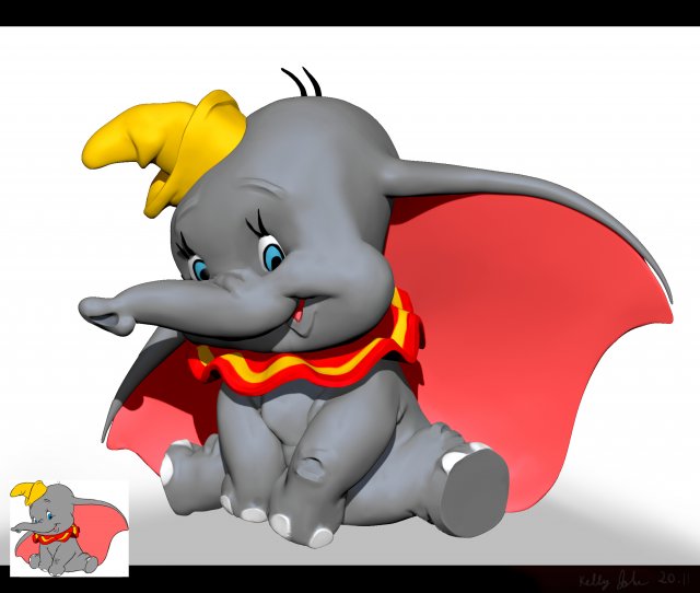 disneys dumbo zbrush sculpt character Modelo 3D .c4d .max .obj .3ds .fbx .stl .blend 
