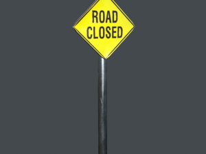 road closed sign 3D Model
