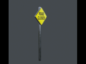 road closed sign 3D Модель