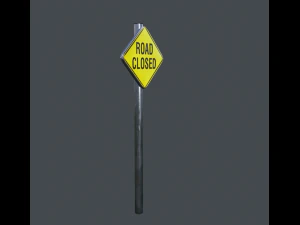 road closed sign 3D Model