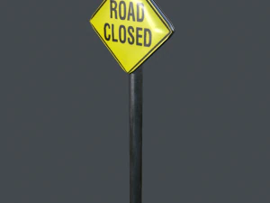 road closed sign 3D Model