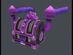 steampunk chest - hand-painted textures 3D Model