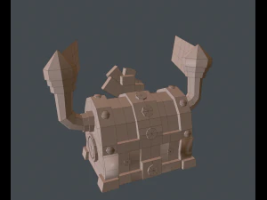 steampunk chest - hand-painted textures 3D Model