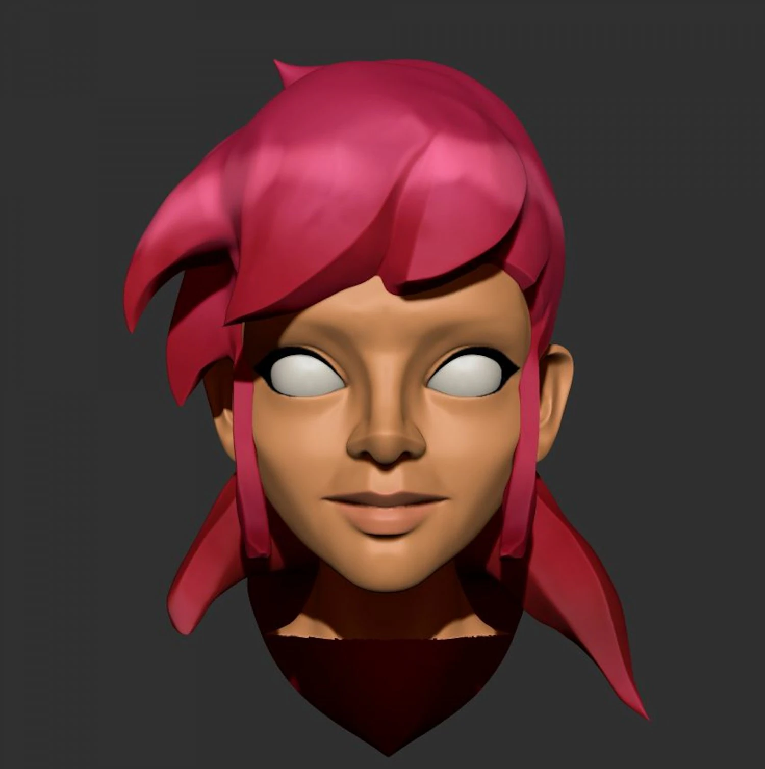 pink hair character zbrush sculpt and polypaint 3D Model .c4d .max .obj .3ds .fbx .stl .blend 