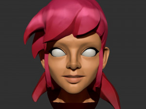 pink hair character zbrush sculpt and polypaint 3D Модель
