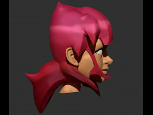 pink hair character zbrush sculpt and polypaint 3D Model