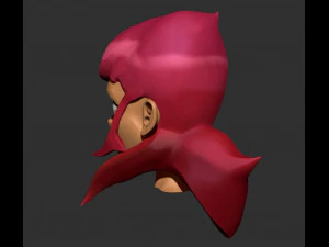 pink hair character zbrush sculpt and polypaint 3D Model