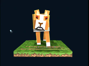 personaggio del concetto di cane di minecraft Modello 3D