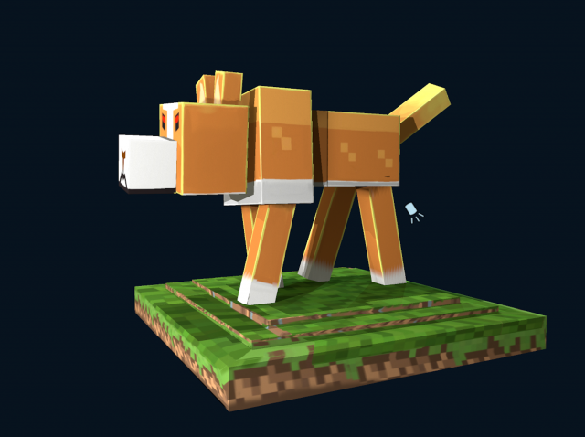 minecraft dog concept character 3D Model in Dog 3DExport