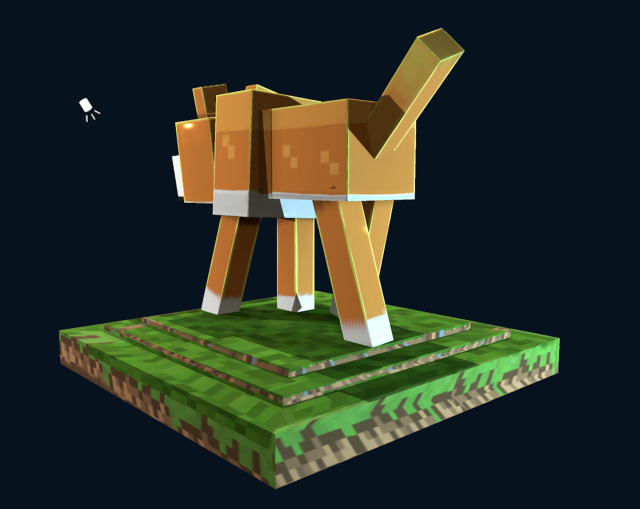 minecraft dog concept character 3D Model in Dog 3DExport