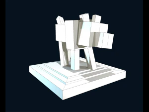 personaggio del concetto di cane di minecraft Modello 3D