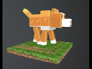 minecraft dog concept character 3D Model