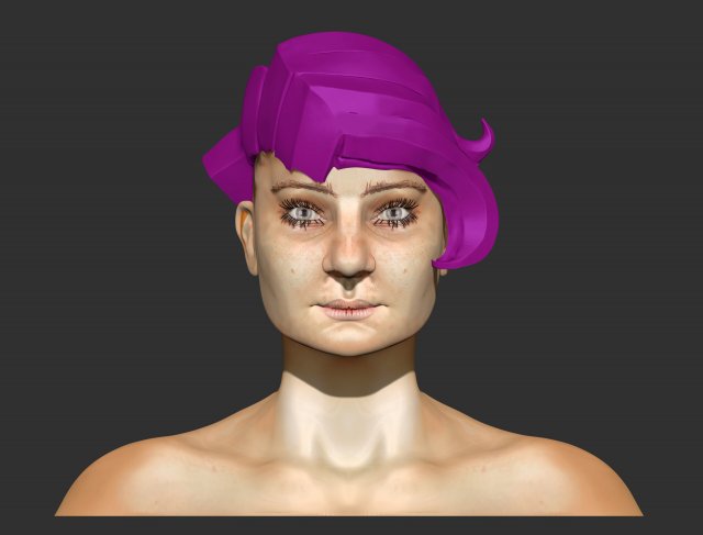 female face - zbrush sculpture and textures 3Dモデル .c4d .max .obj .3ds .fbx .stl .blend 
