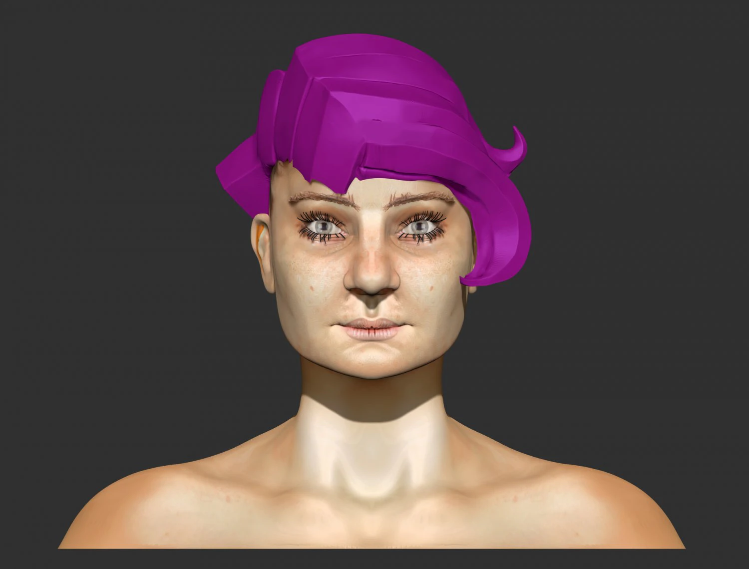 female face - zbrush sculpture and textures 3D Model .c4d .max .obj .3ds .fbx .stl .blend 