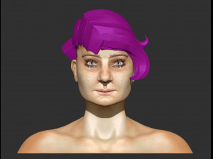 female face - zbrush sculpture and textures 3D Модель