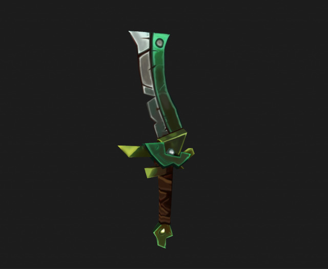 green sword flat diffuse model - low poly 3D Model .c4d .max .obj .3ds .fbx .stl .blend 