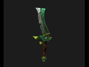 modelo difuso plano de espada verde - baixo poli Modelo 3D