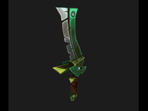 green sword flat diffuse model - low poly 3D Model