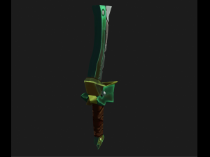 green sword flat diffuse model - low poly 3D Model