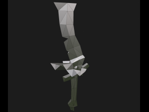 green sword flat diffuse model - low poly 3D Model