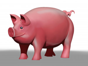 pig zbrush sculpt and polypaint 3D Model