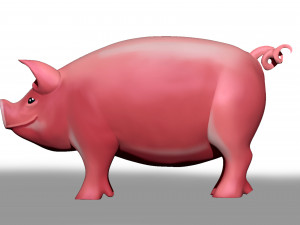 pig zbrush sculpt and polypaint 3D Модель