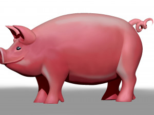 pig zbrush sculpt and polypaint 3D Модель
