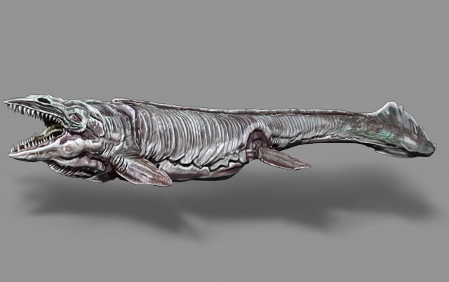 dino sea creature zbrush sculpt and polypaint 3Dモデル .c4d .max .obj .3ds .fbx .stl .blend 