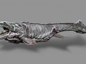 dino sea creature zbrush sculpt and polypaint 3D Model
