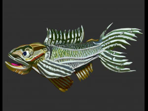 fish sculpt and polypaint ztl zbrush file 3D Model