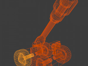 rusty robot vehicle with cannon 3D Model