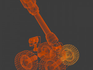 rusty robot vehicle with cannon 3D Model